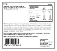 Directions, Ingredients and Nutritional Information