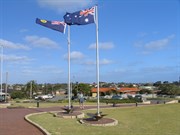 Aussie flags flying in the Geraldton breeze