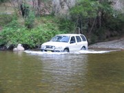 Crossing the Murray River at start of track