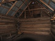 Interior of hut