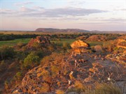 View north during a bushfire smoke coloured sunset in August