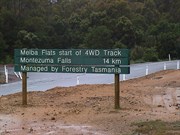 Road Marker at start of Montezuma Falls Track