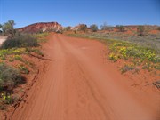Desert colours along track to valley