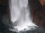Closeup of base of falls