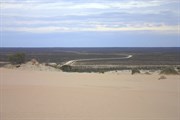 View from top of dunes looking back