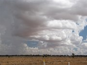 Red  clouds reflecting soil