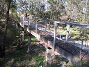 Footbridge at south end of village