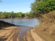 Daly River Crossing Approach in full flood