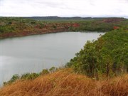 Flooded pit of gold mine