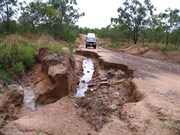 Large washout on road into gorge Apr 06