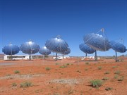 Parabolic dishes collect solar energy