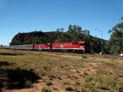 Ghan heading south from Alice Springs