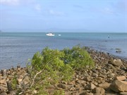 Portland Roads - View out to sea over old jetty remains from W
