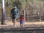 Grandad and Daniel checking out the yards