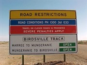 Sign for Birdsville Track Conditions