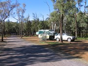 Shady but frosty morning in caravan park Aug 05