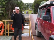 Boarding Fatman barge