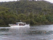Fatman barge crossing on the Pieman at Corinna