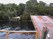 Fatman barge crossing on the Pieman at Corinna