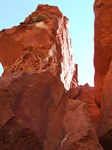 Erosion patterns on east face