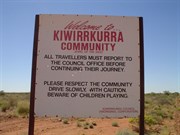 Sign at T/O to Kiwirrkurra 