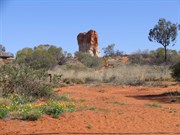 Looking south to pillar from camping area