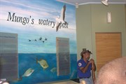 Interpretative sign boards inside Visitors Centre
