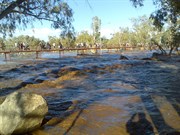 Todd River in flood over Undoolya Road