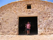Geoff holding a shearing shed