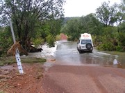 Creek in flood after TC Monica April 06