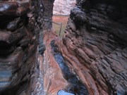 Narrow chasm into Handrail Pool