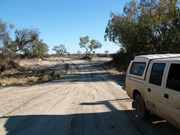 The crossing with no water in it.