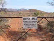 Sign on a locked gate - Start of the Copper Track