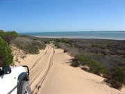 A view from the top of a sand dune looking north east to Usele