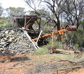 Abandoned mining equipment at Buldania