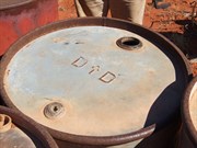 Close up of 44 gallon drum 