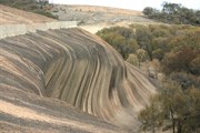 View over the edge of wave rock from the top