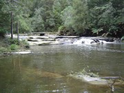 Aire Crossing log bridge