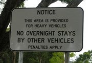 Sign in the Truck section