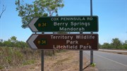 Sign as seen heading North