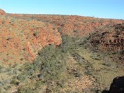 Looking up the gorge from the hill overlooking the camp area