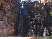 Only northern side of falls flowing