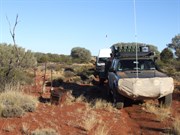 Remnants of the burnt out Nissan on the Hunt
