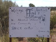 The sign at the Hunt Oil Rd-Tjirrkarli Intersection