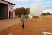 Walking with weather balloon