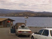 Boarding the Bruny Island Ferry back to Kettering