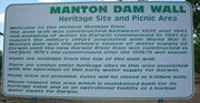 Manton Dam wall Information sign