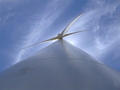 Wattle Point wind farm - Looking Up from the base of the Turbine