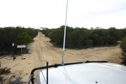 Holland Tk & Sandalwood Rocks Access - Northbound view of turnof to Sandalwood Rocks 