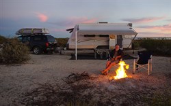 camp and fire at Gladstone
